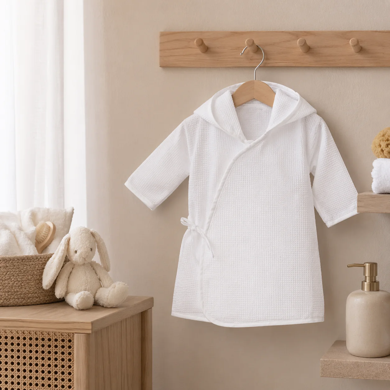 Accappatoio per Bambino in Spugna di Cotone Nido D'Ape - Pulcino