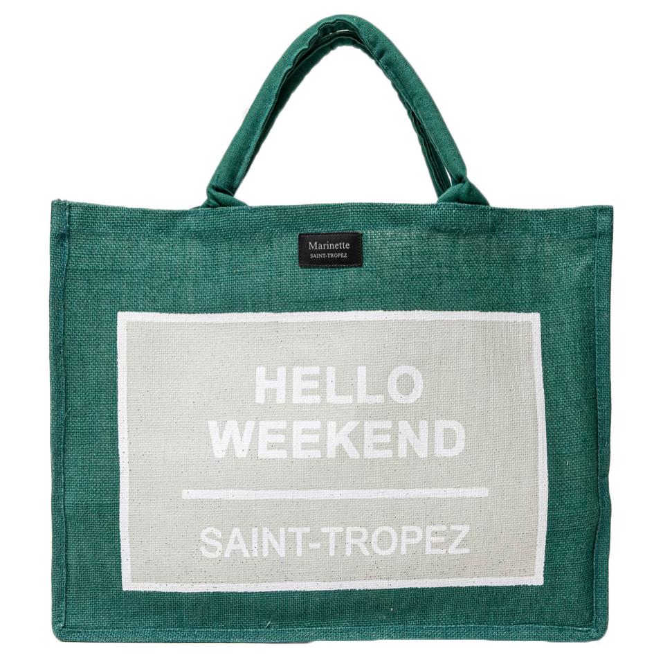 Borsa Mare o Trousse in Juta Tinta Unita - Hello - Image 2