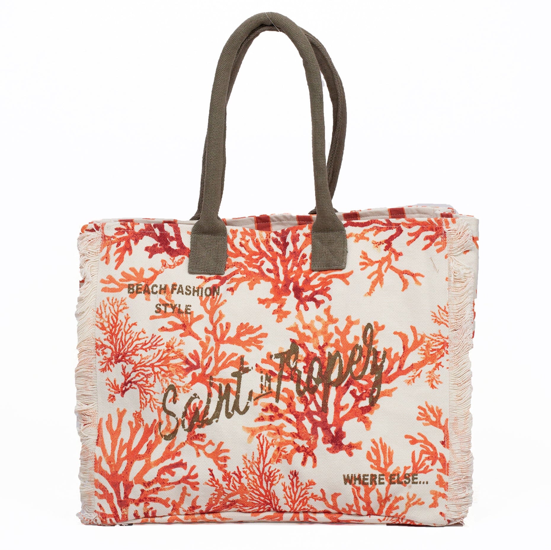 Borsa Mare o Trousse in Puro Cotone Fantasia Corallo - Phocea - Image 3