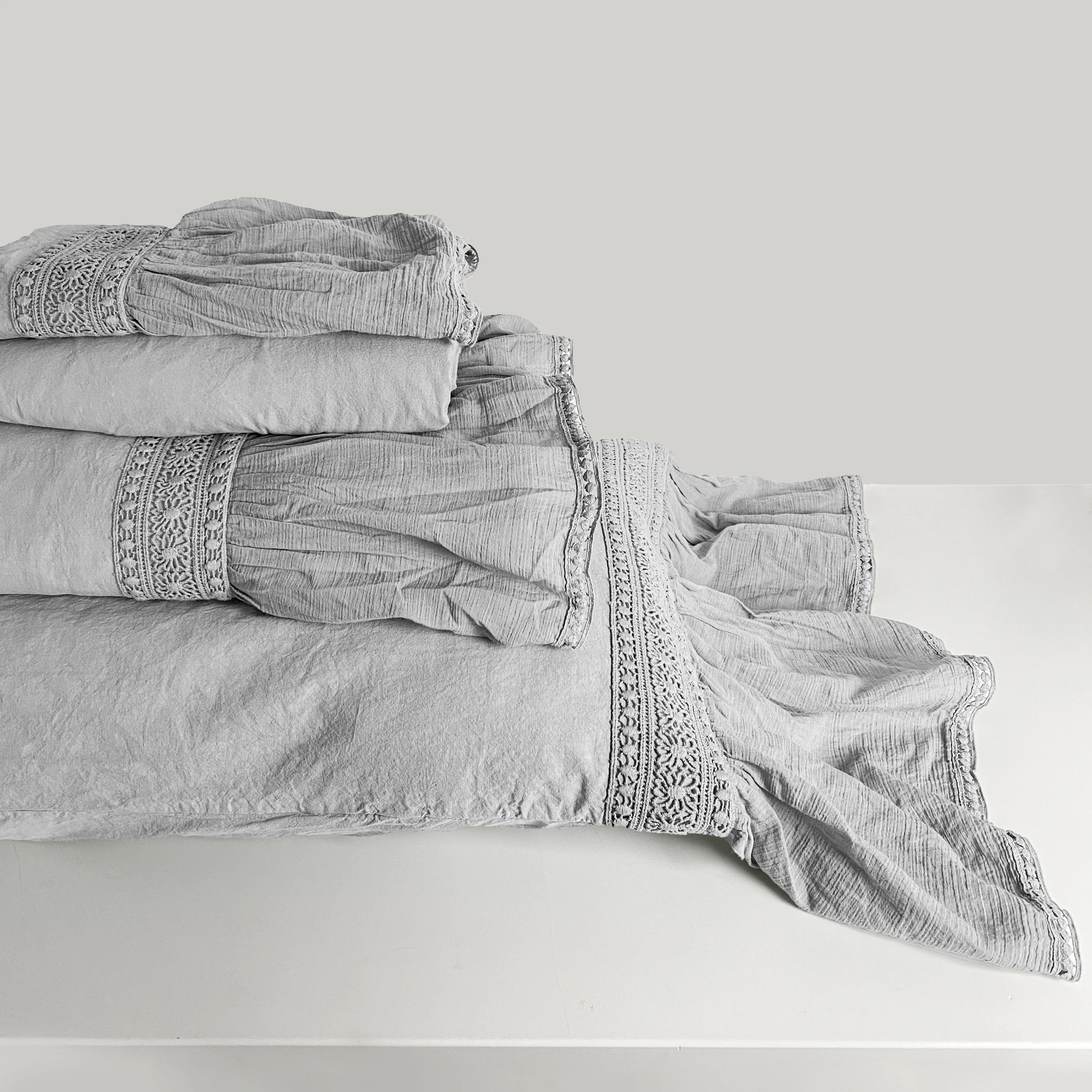 Completo Lenzuola in Cotone Stonewashed No Stiro - Camille - Image 9