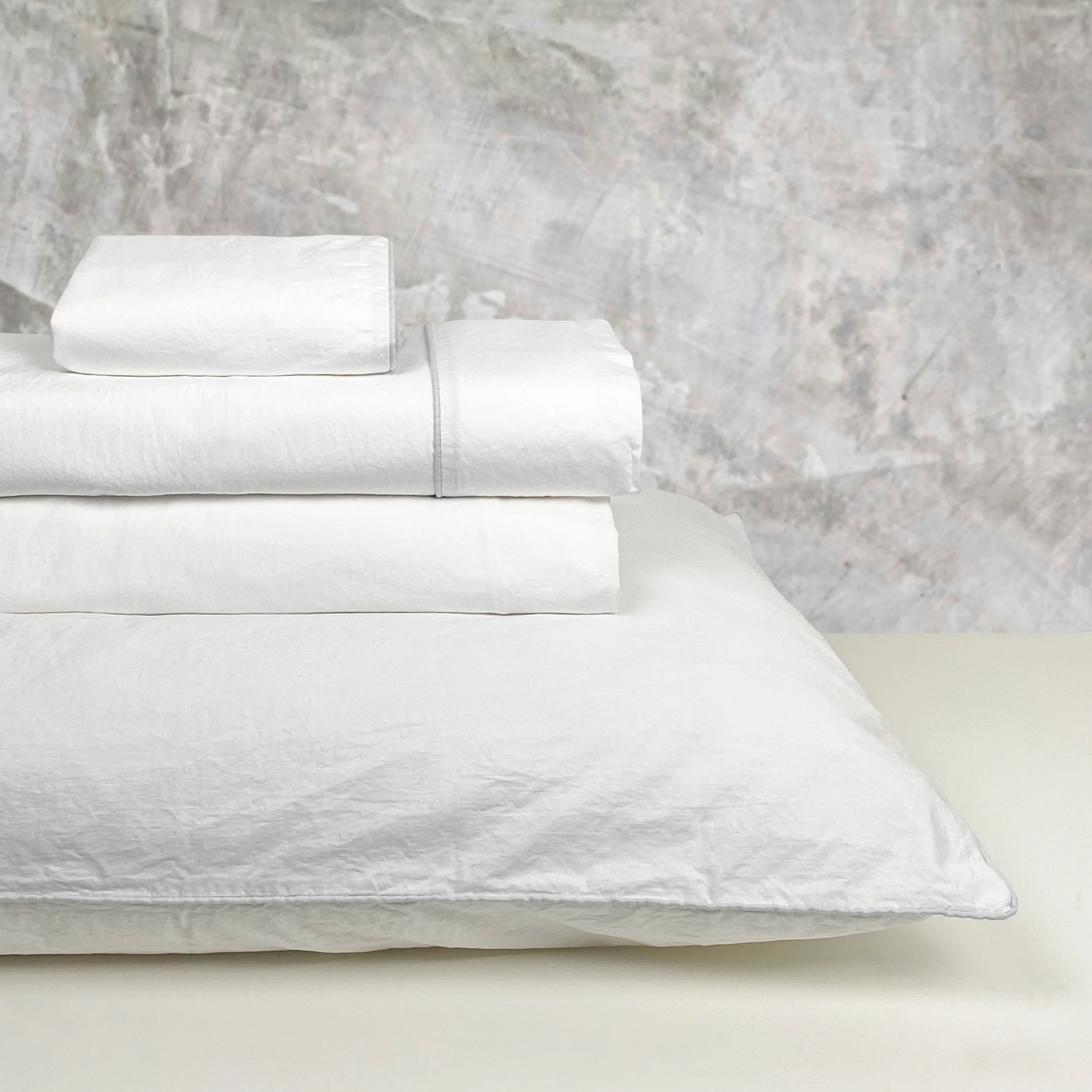 Completo Lenzuola in Percalle di Cotone Stonewashed - Volterra - Image 2