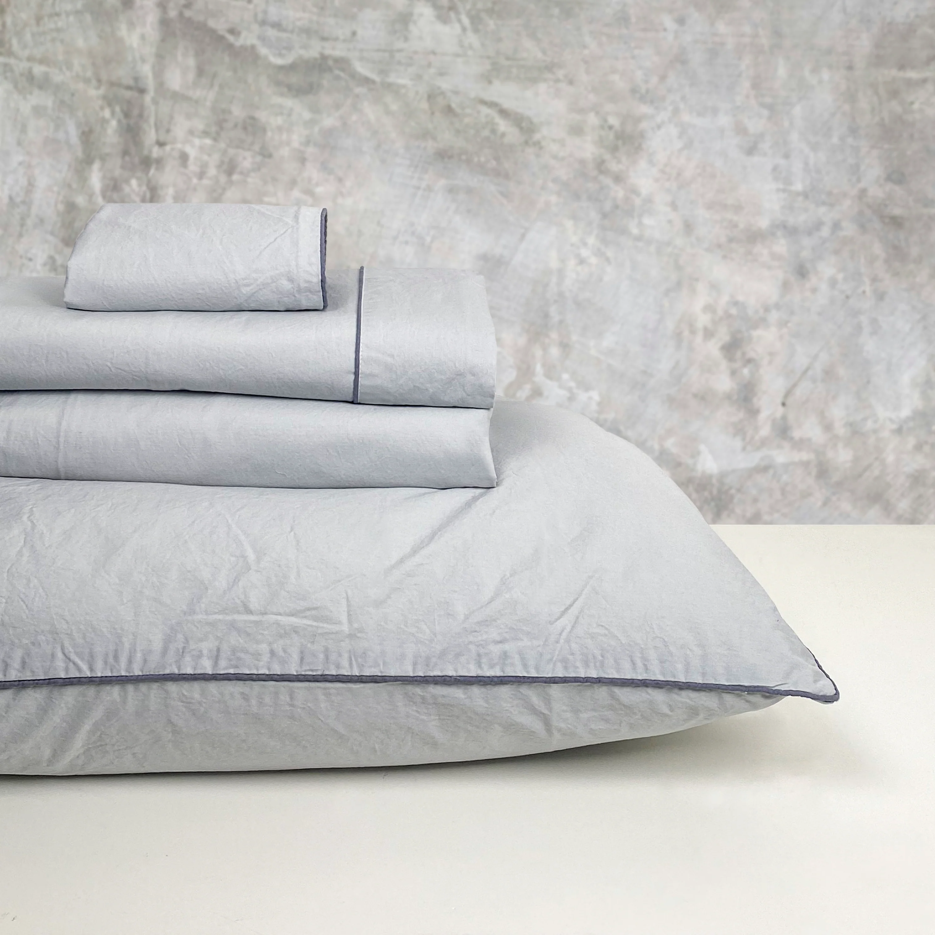 Completo Lenzuola in Percalle di Cotone Stonewashed - Volterra - Image 5