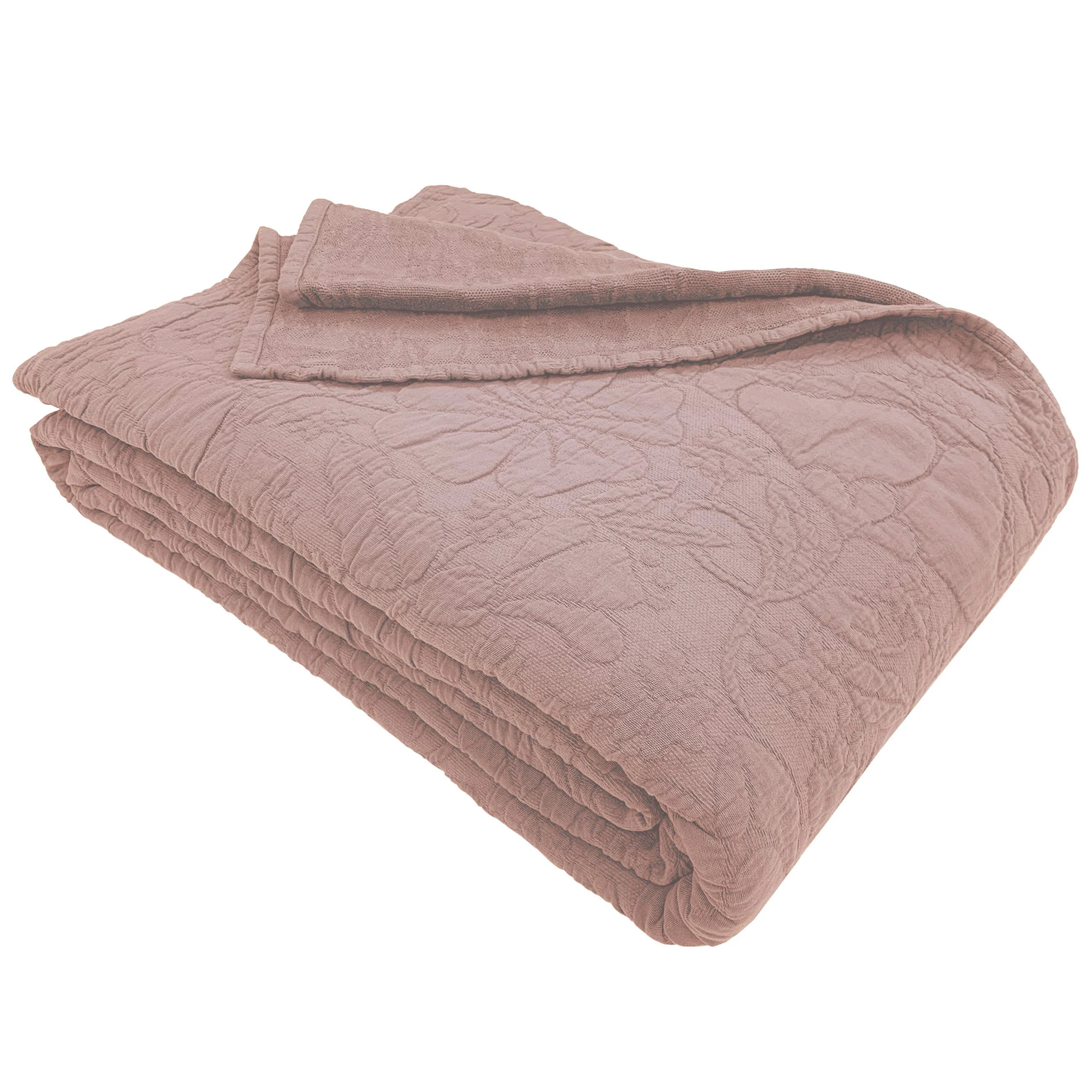 Copriletto in Cotone in tinta unita StoneWashed jacquard floreale - Triptree - Image 7