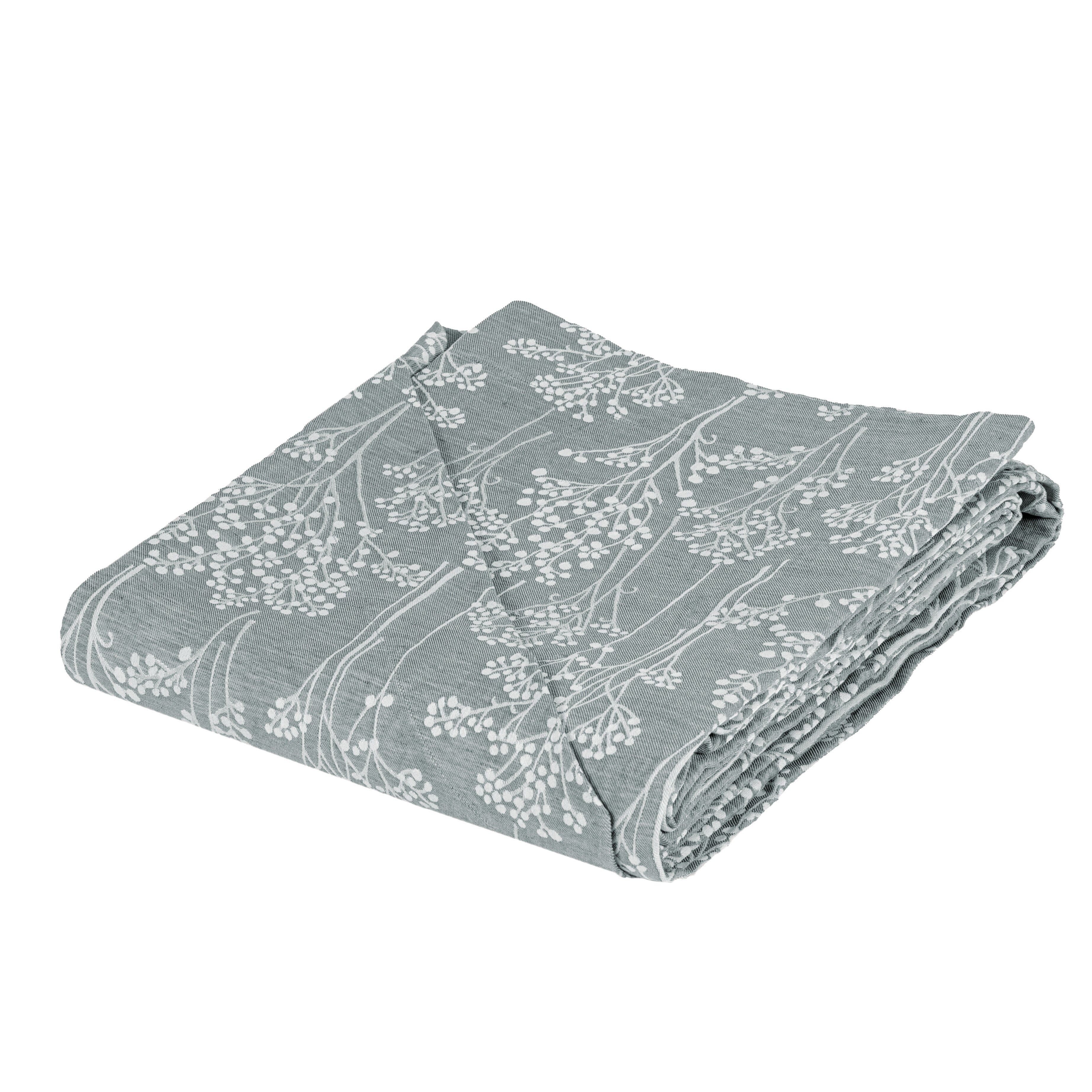 Copriletto in Lino e Cotone Jacquard - Fiori di Lino - Image 3