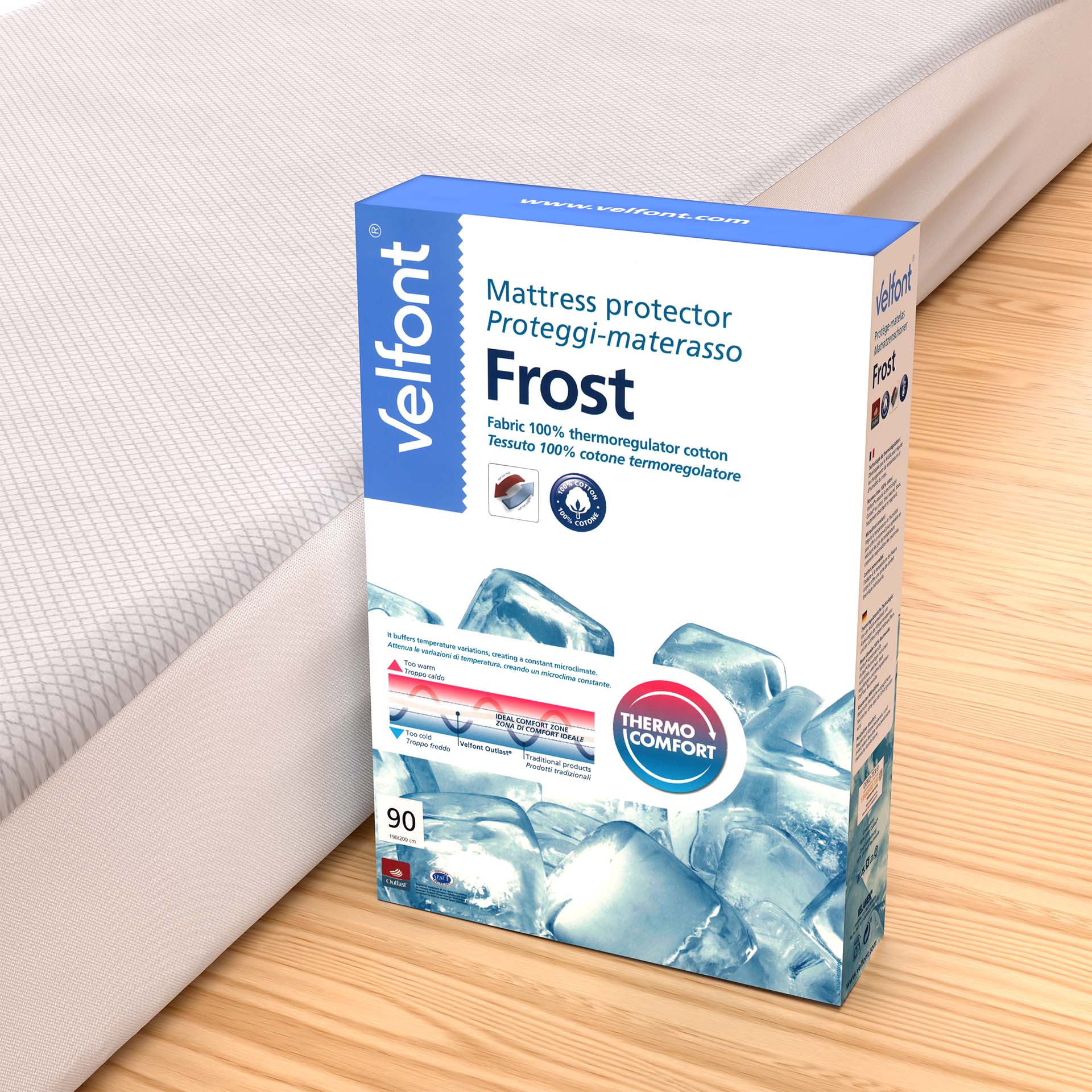 Coprimaterasso in Cotone Termoregolatore - Frost - Image 3