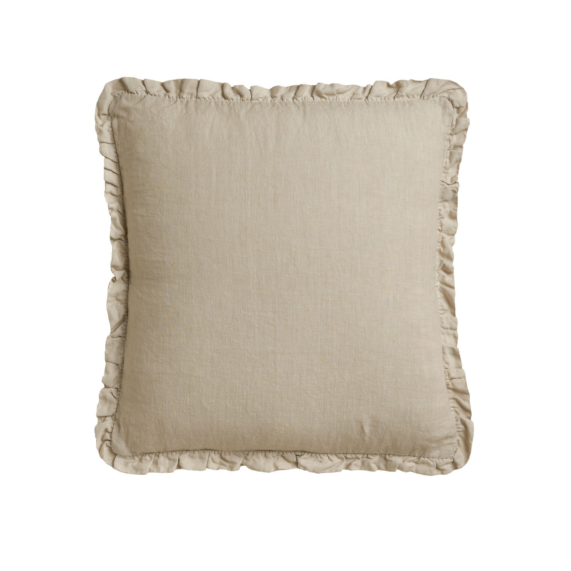 Cuscino in Lino Stonewashed con Balza Arricciata - River - Image 3