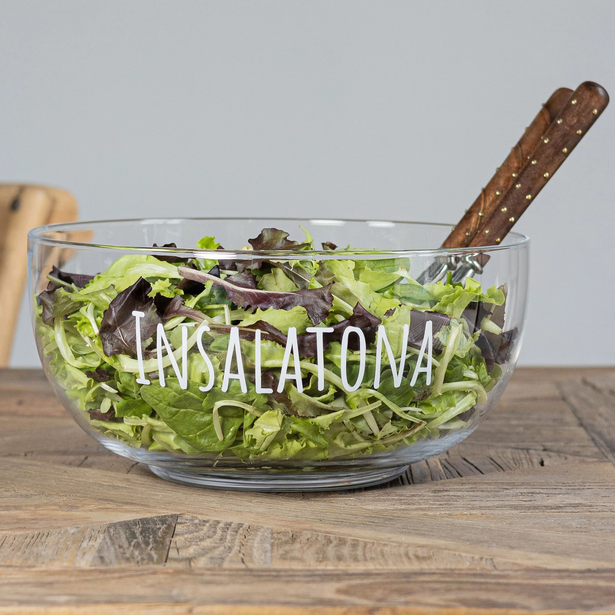 Insalatiera in Vetro Soffiato Serigrafata - Insalatona