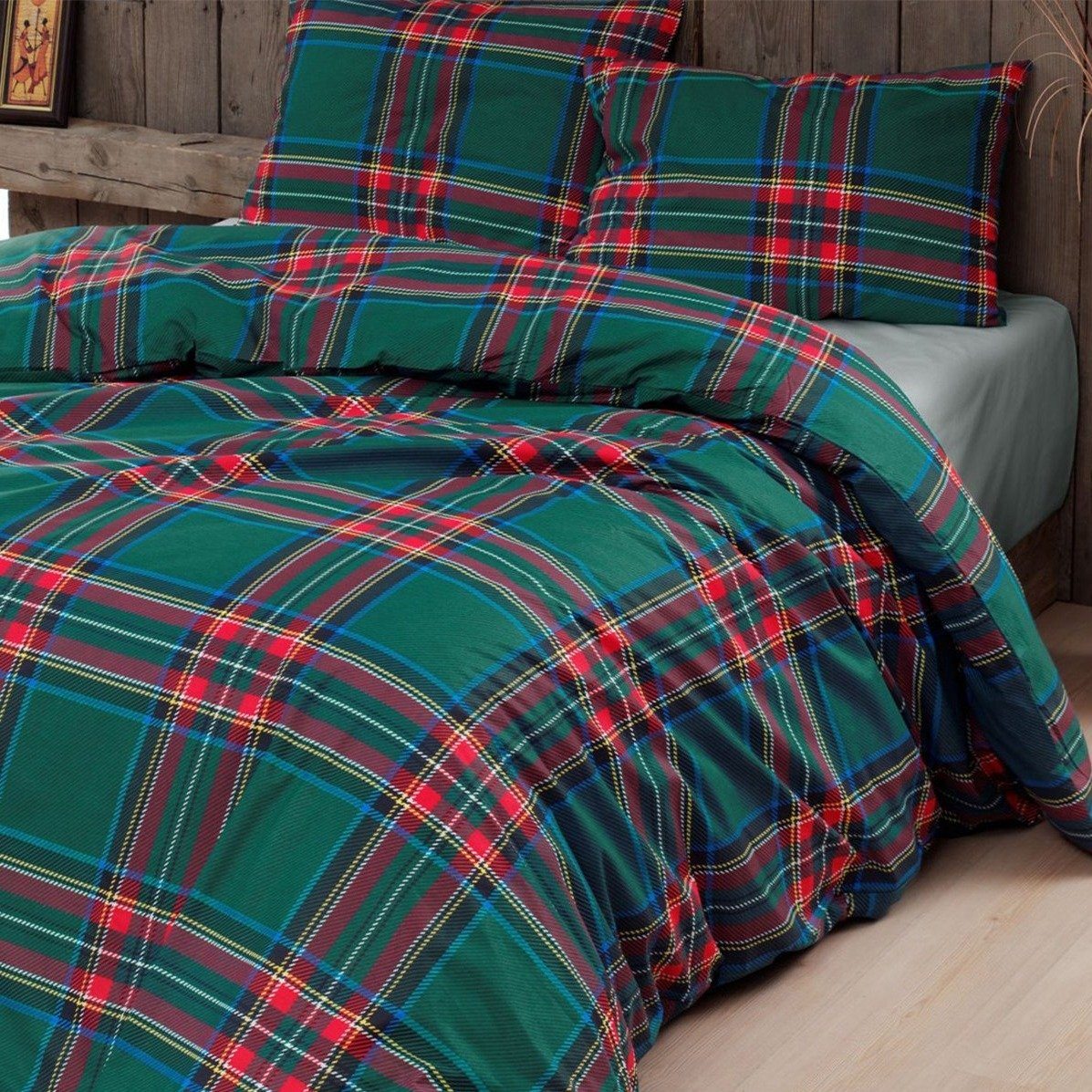 Parure Copripiumino in Puro Cotone Fantasia Scozzese - Tartan - Image 2
