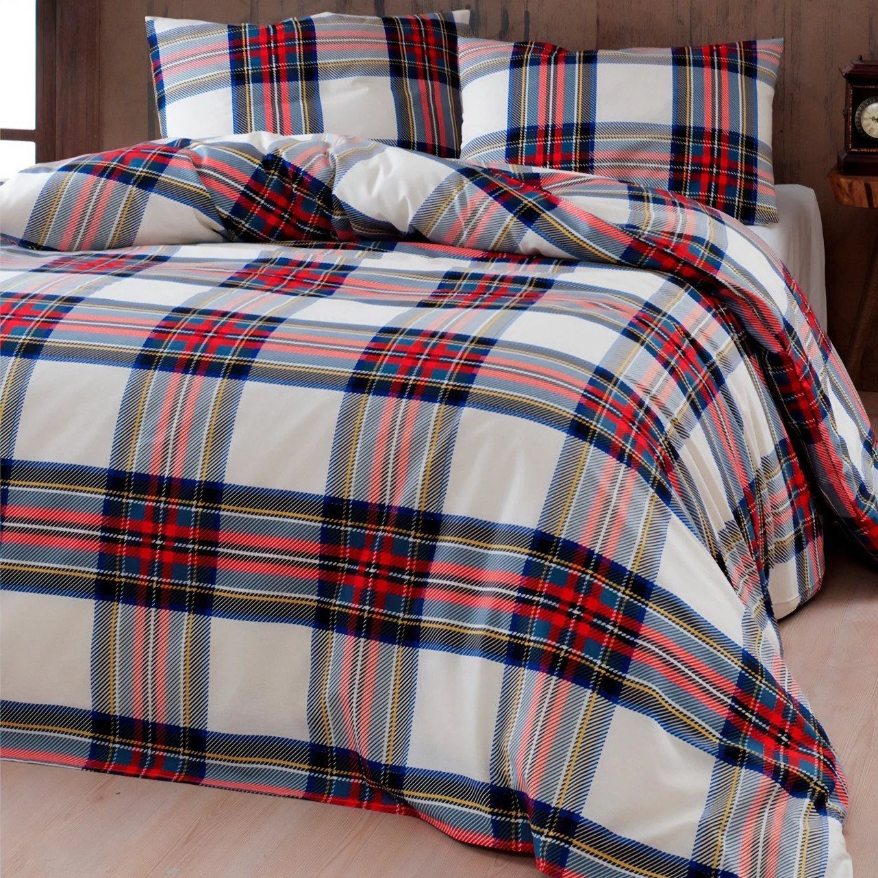 Parure Copripiumino in Puro Cotone Fantasia Scozzese - Tartan - Image 3
