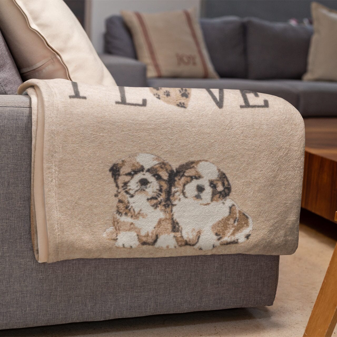 Plaid in Lana Cotta - I Love Shih Tzu