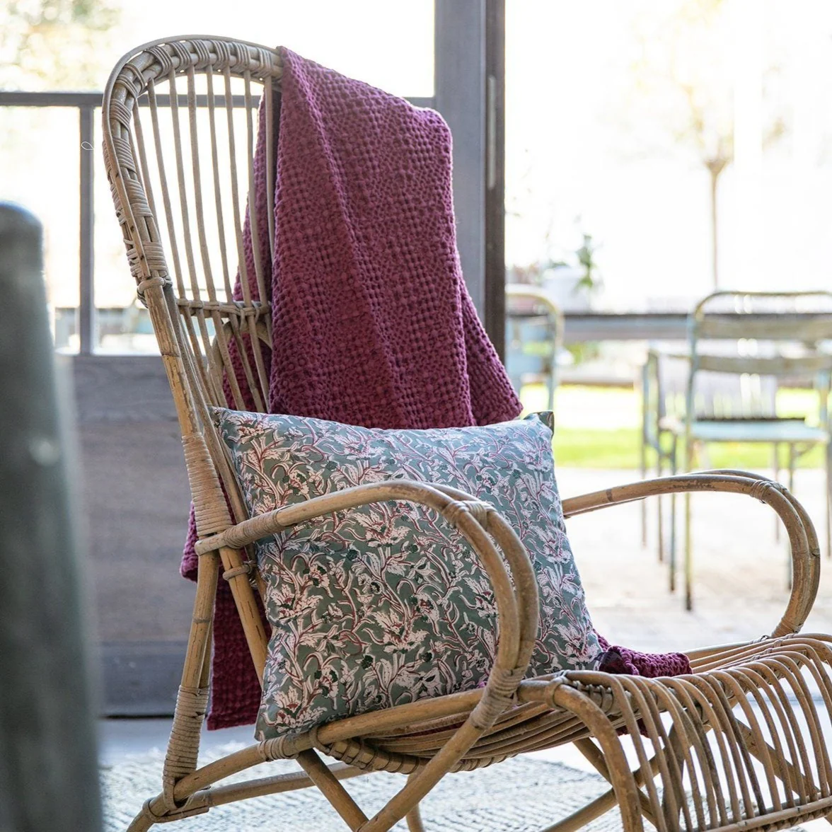 Plaid in Puro Cotone a Nido D'Ape StoneWashed - Tana