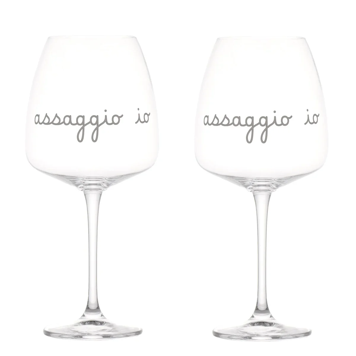 Set 2 Calici Vino in Vetro Serigrafati - Assaggio Io - Image 2