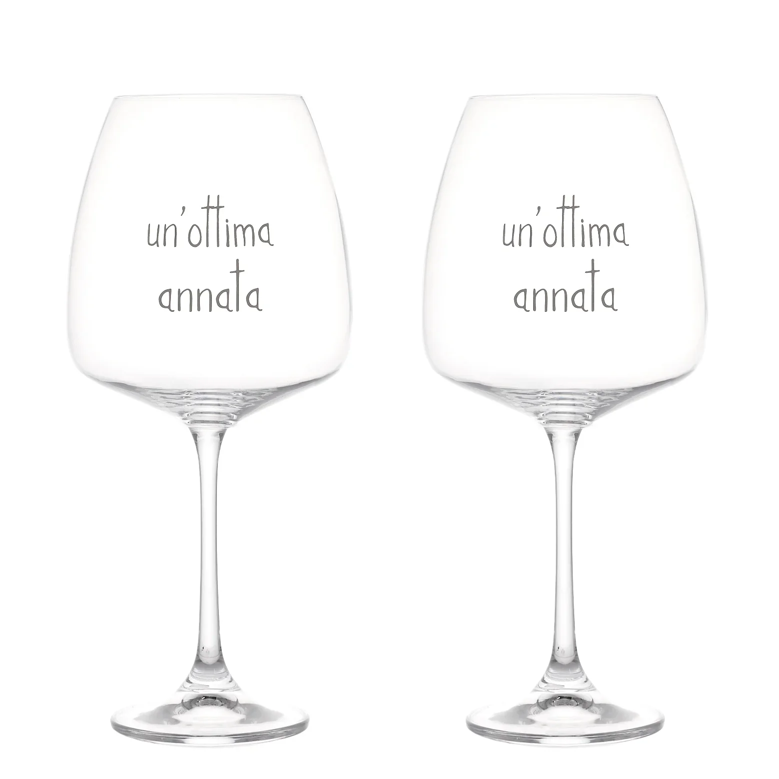 Set 2 Calici Vino in Vetro Serigrafati - Un'Ottima Annata - Image 2