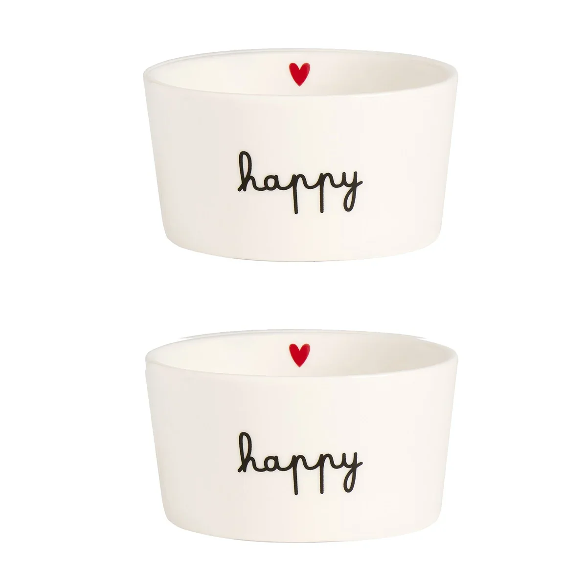 Set 2 Coppette in Grès Serigrafata - Happy - Image 2
