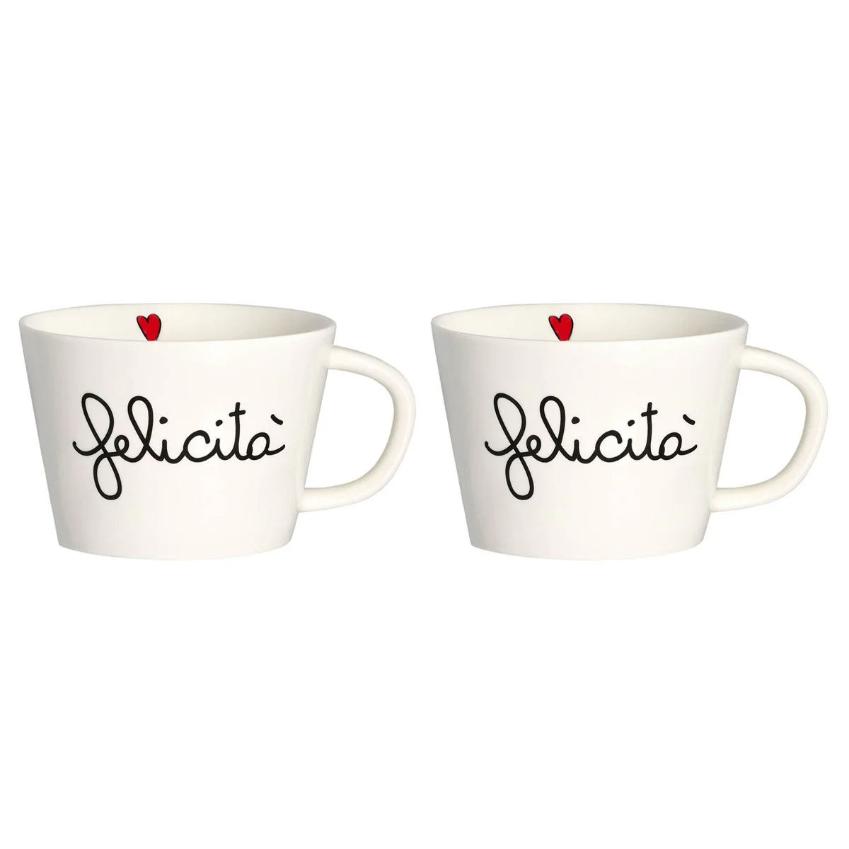 Set 2 Tazze Colazione in Grès - Felicità - Image 2