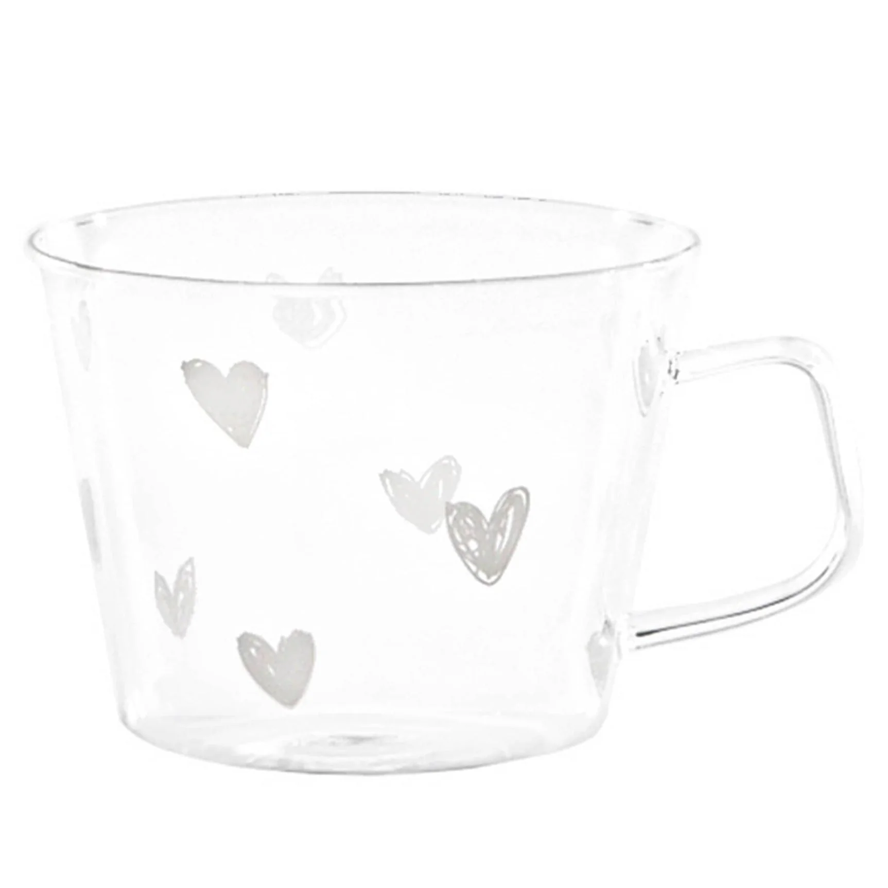 Set 2 Tazze in Vetro Borosilicato Serigrafate - Cuori - Image 3