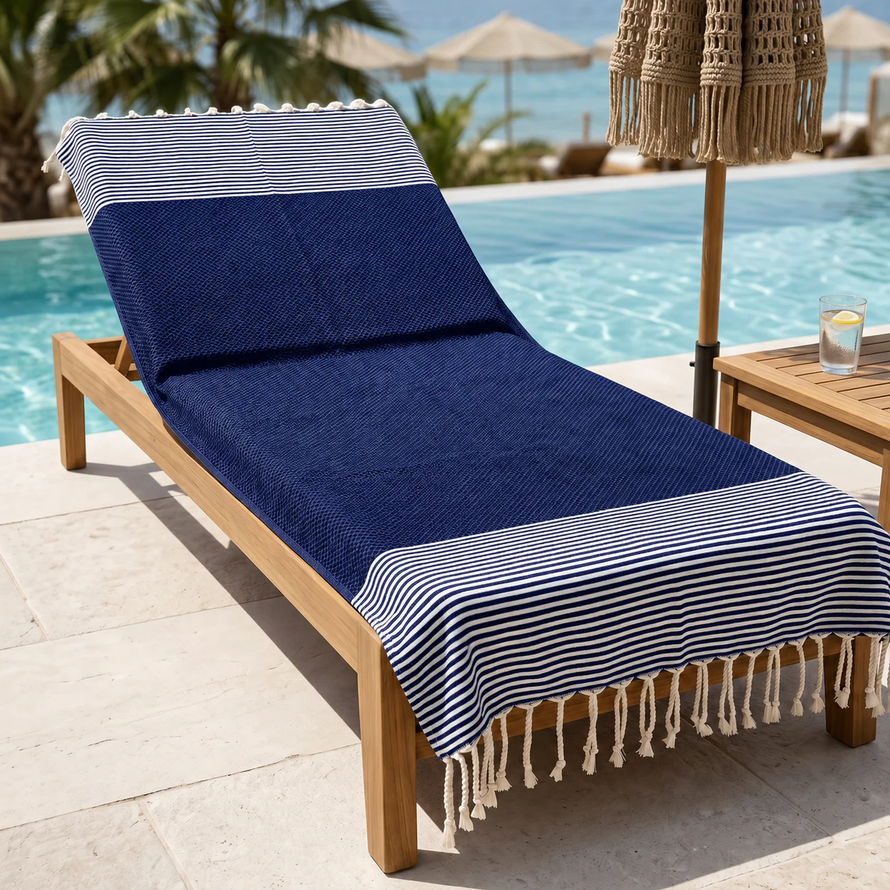 Telo Mare Fouta in Puro Cotone a Righe Strette - Tal - Image 16