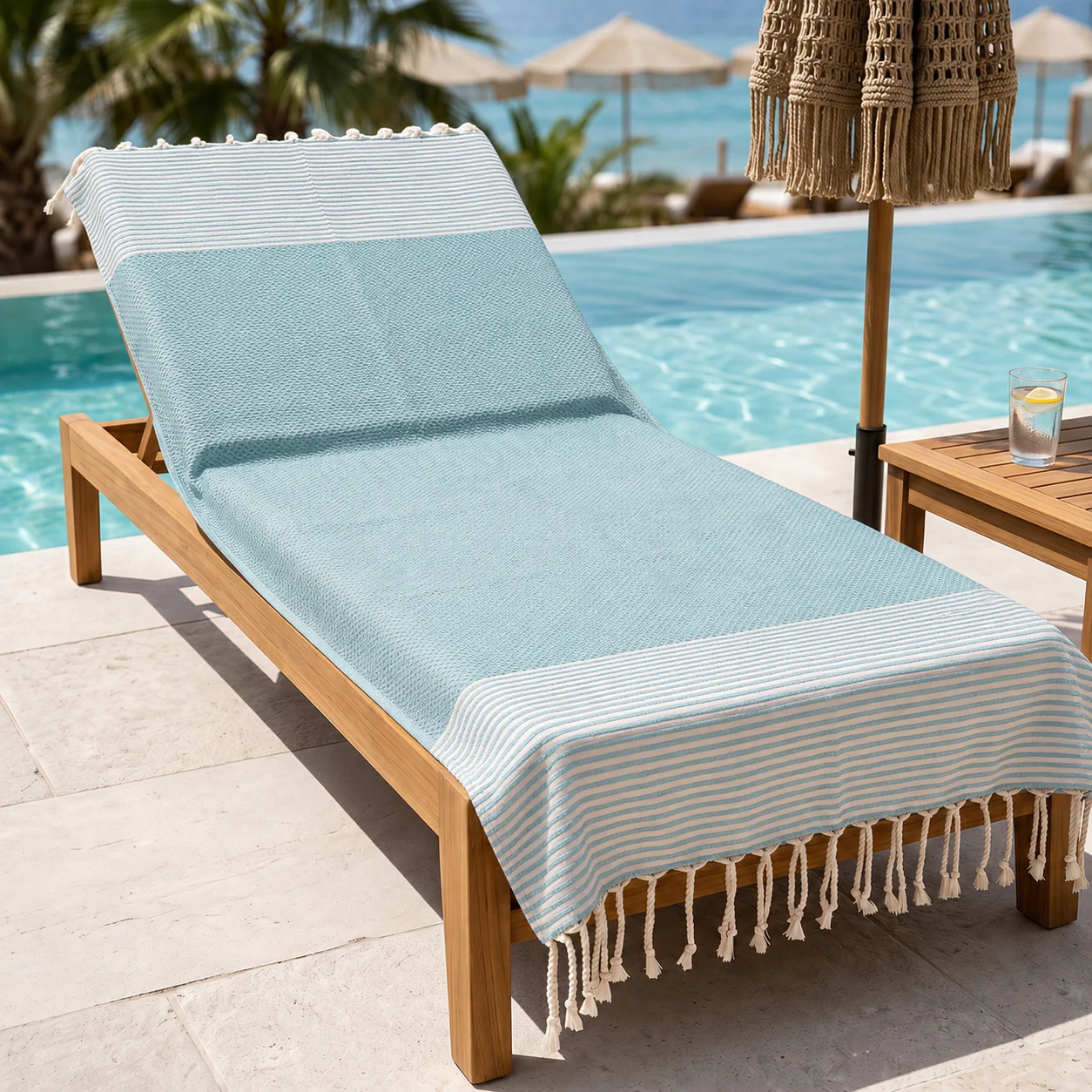 Telo Mare Fouta in Puro Cotone a Righe Strette - Tal - Image 6