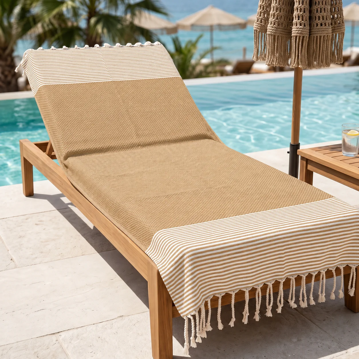 Telo Mare Fouta in Puro Cotone a Righe Strette - Tal - Image 8