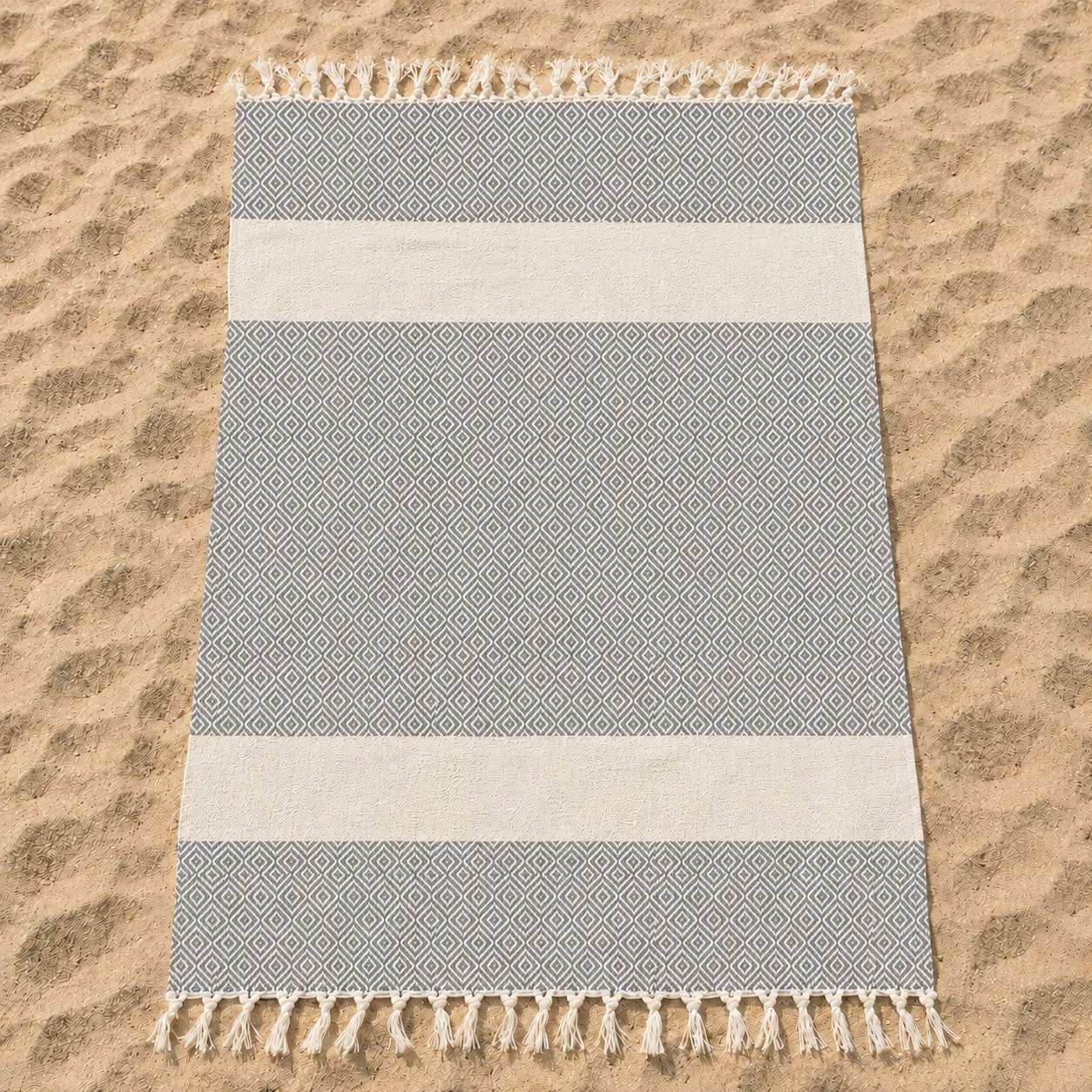 Telo Mare in Fouta di Puro Cotone Geometrico - Corfù - Image 6