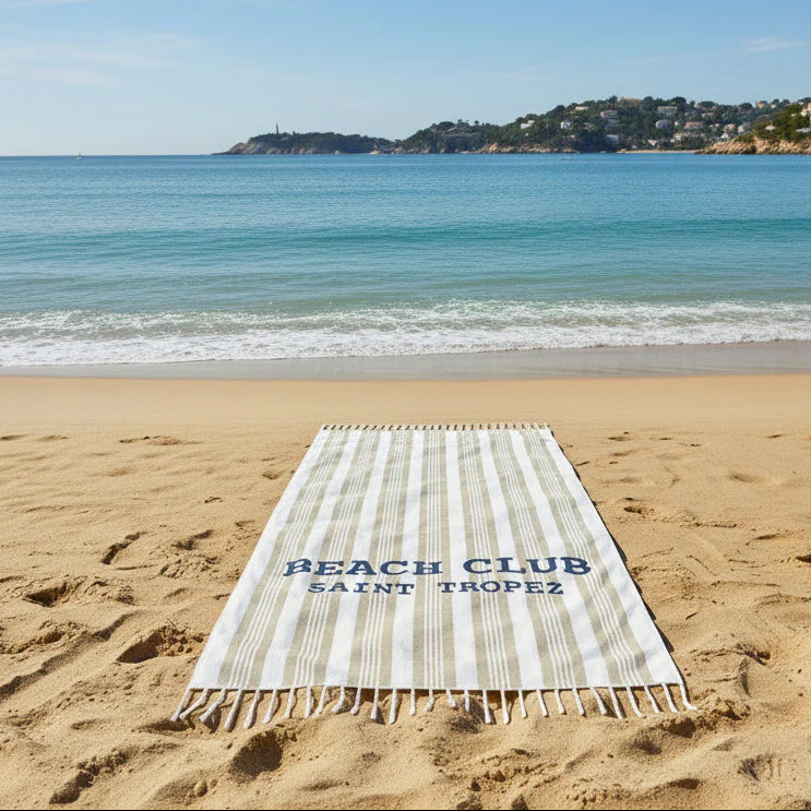 Telo Mare in Spugna di Cotone Rigato - Beach Club - Image 3
