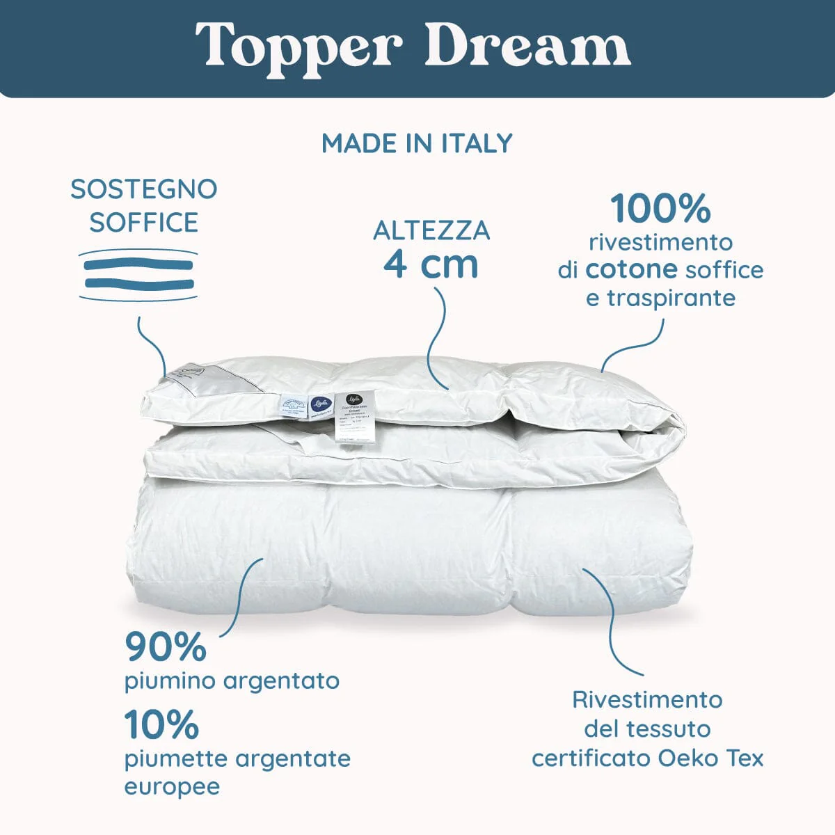 Topper in Piumino d'Oca - Dream h4 - Image 4